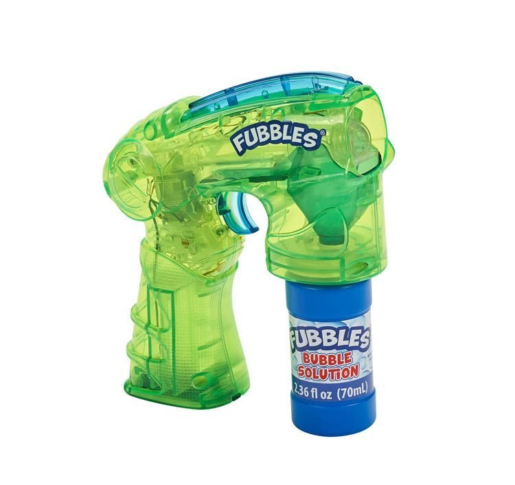 Fubbles Light-Up Bubble Blaster + Bubble Solution 2.36 Fl Oz (Colors May Vary)