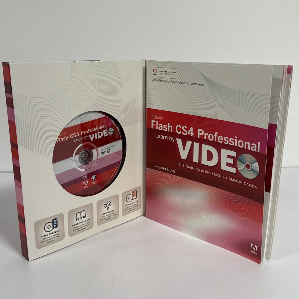 Adobe Flash CS4 Professional Learn by Video Training DVD-Rom Mac Windows Linux