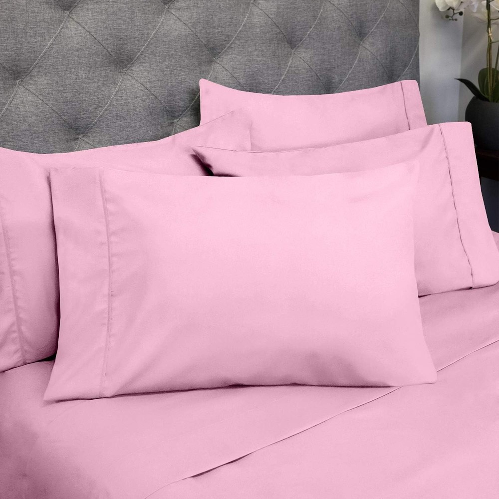 Queen Sheets Pink 6 Piece 1500 Supreme Collection Fine Brushed Microfiber Deep