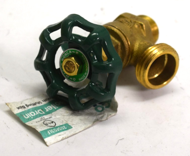 Matco Norca 1/2" Angle Boiler Drain with Stuffing Box 205F03LF Hose Connection