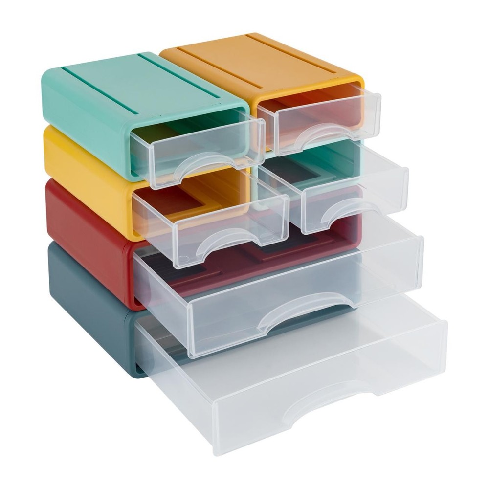 Stackable Storage Box with 6 Drawers Tabletop Drawers Organizer Storage Drawers