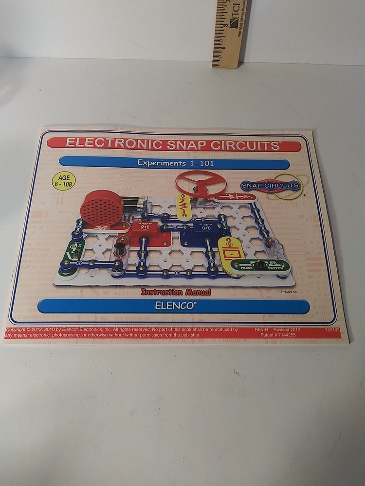 ELECTRONIC SNAP CIRCUITS Projects 1-101 instruction manual ONLY..2012