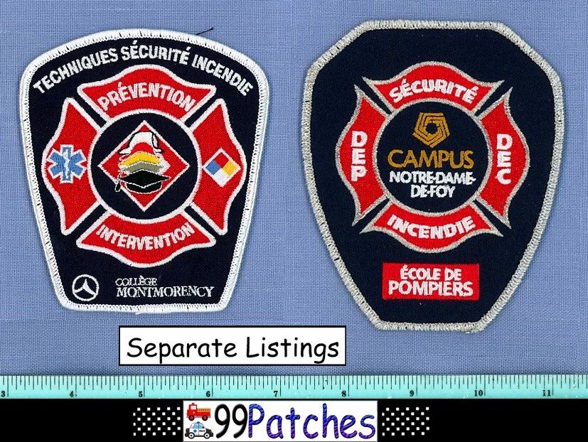 COLLEGE MONTGOMERY FIRE SAFETY TECHNIQUES QUEBEC CANADA Campus Fire Patch 9C