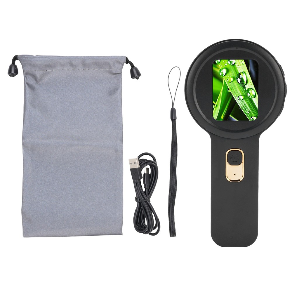 Handheld Digital Microscope 200x Magnification Dual LED Black