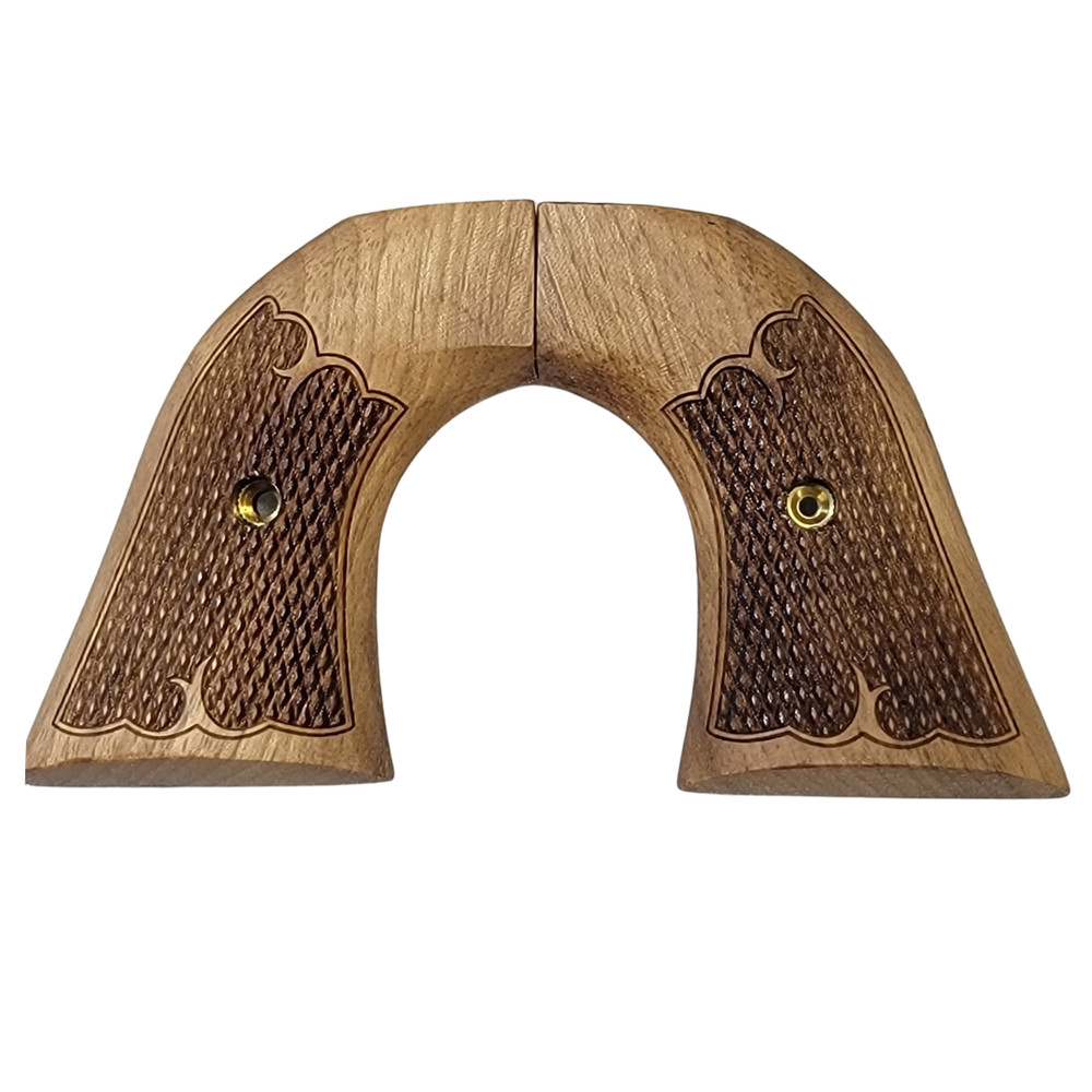 Colt Peacemaker Walnut Grips with Checkering Pattern