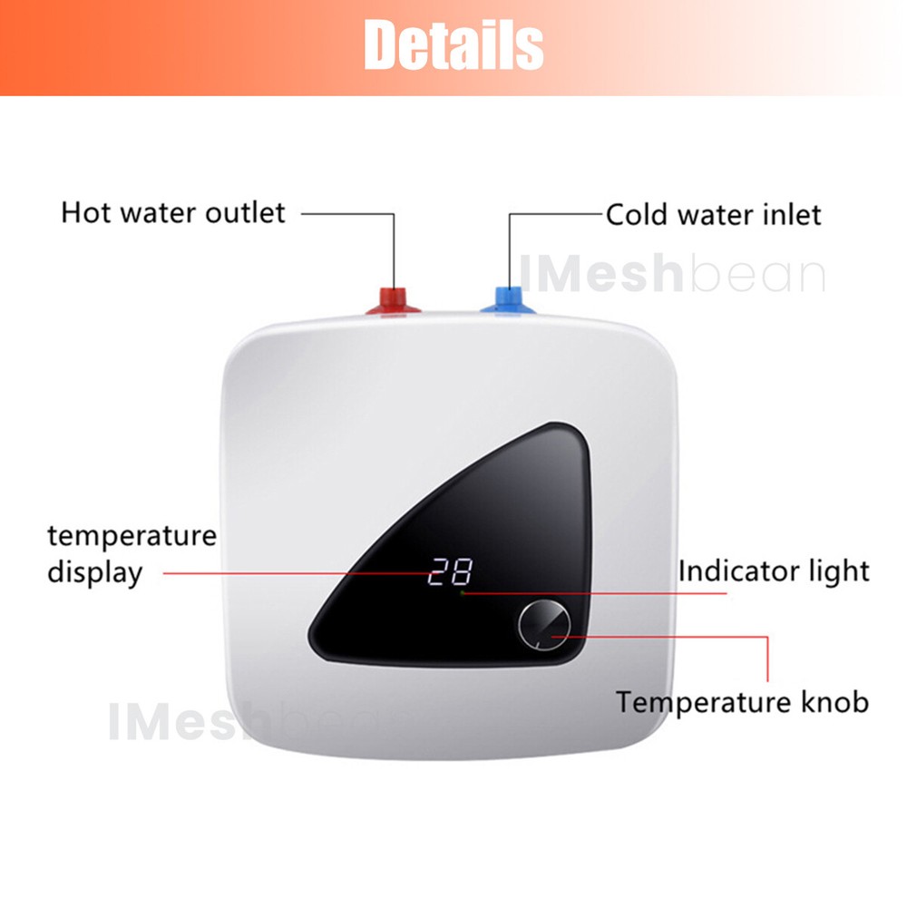 8/10/15L Electric Mini Tank Water Heater Kitchen Bathroom Home 95°F-167°F 110V