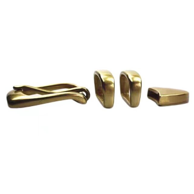 solid brass belt buckle loop tips set 30mm