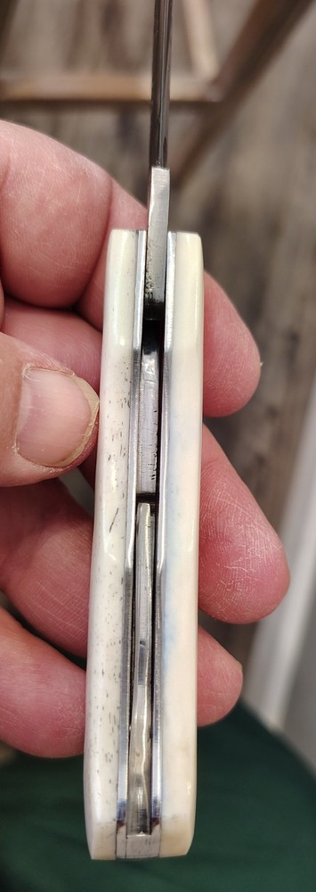 Handmade, Ground From A Rasp, Lock Back knife,Bone Handle,file worked,Unique ⚔️