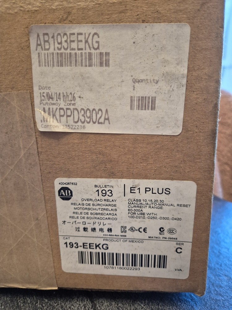 Allen Bradley 193-EEKG overload relay