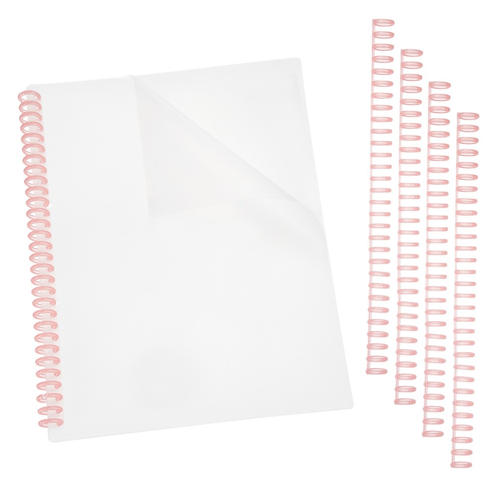10Pcs Clear Presentation Binding Covers with 5Pcs 12mm Combs Kit, Red