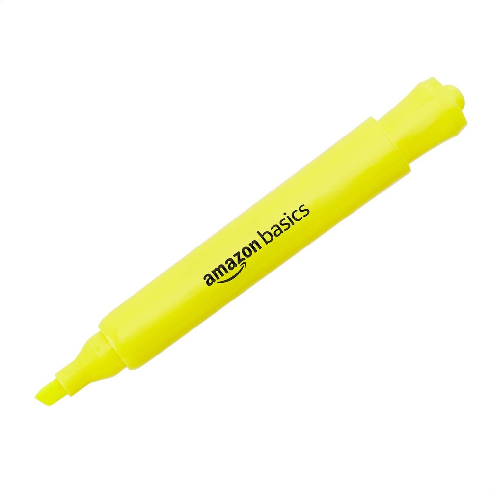 Amazon Basics Tank Style Highlighters, Chisel 1 Count (Pack of 12), Assorted