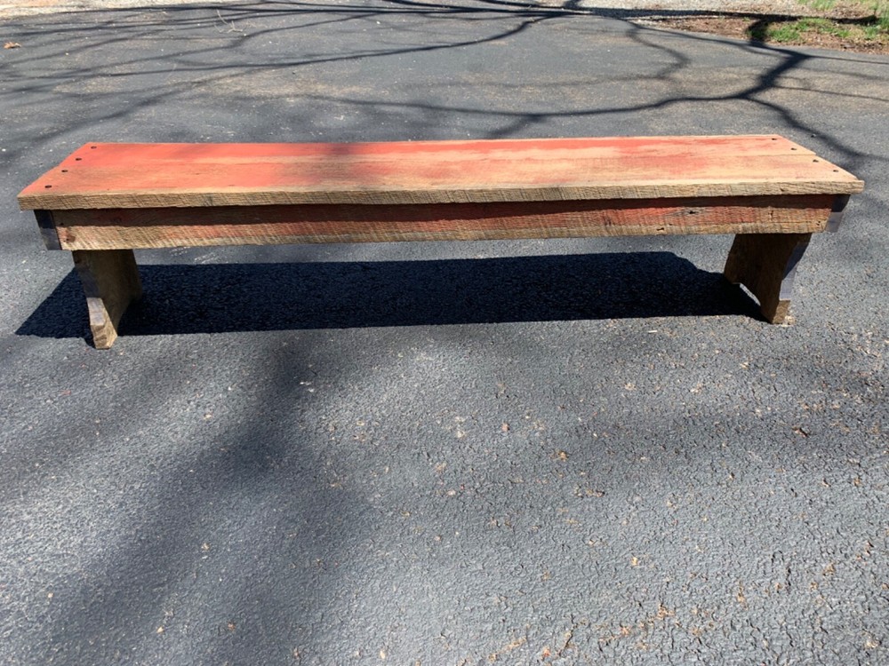 Primitive reclaimed barn wood bench table stand stool