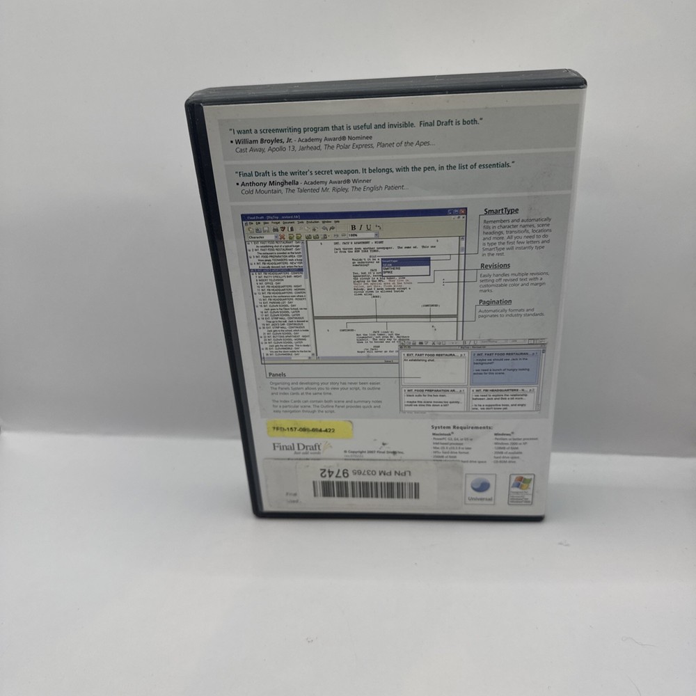 Final Draft Version-7 Professional Scriptwriting Software Slipcover A