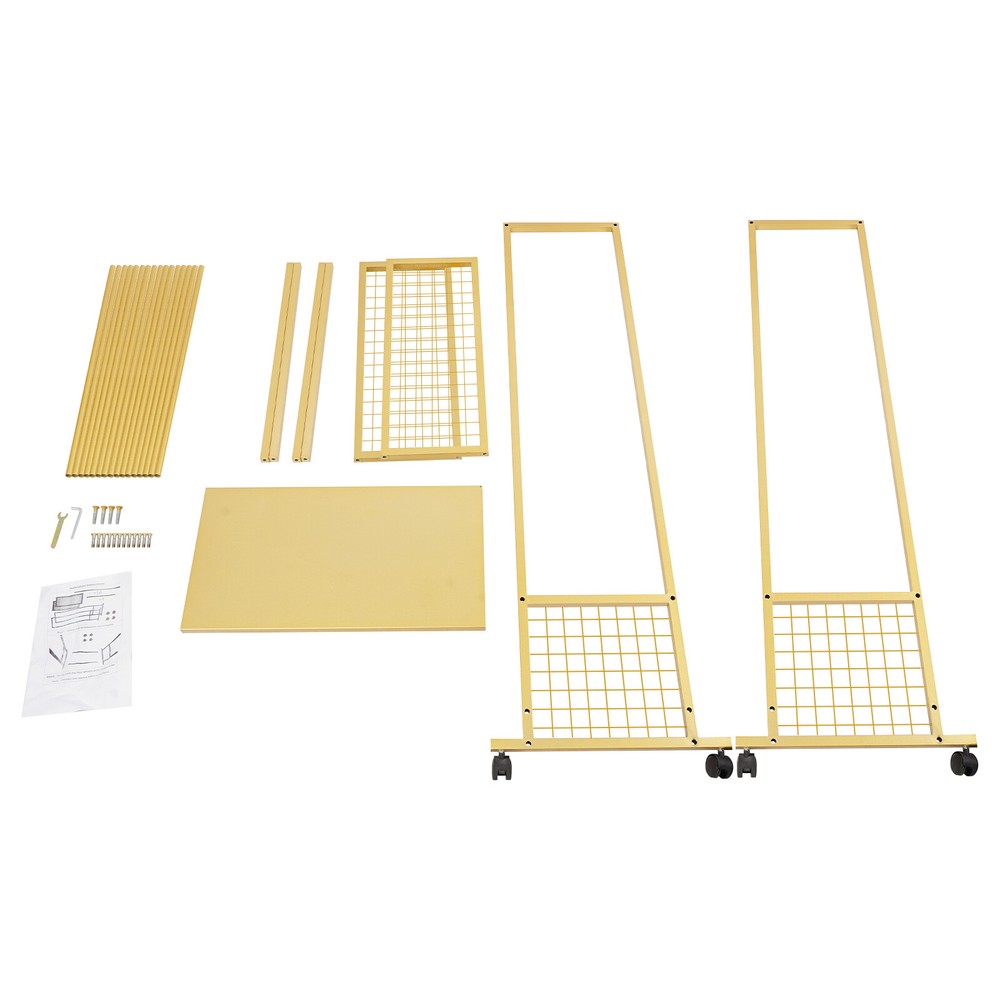 16-Tier Organizer Rack Storage Shelf Ribbon Display Rack W/ 4 Wheels 67*33*150cm