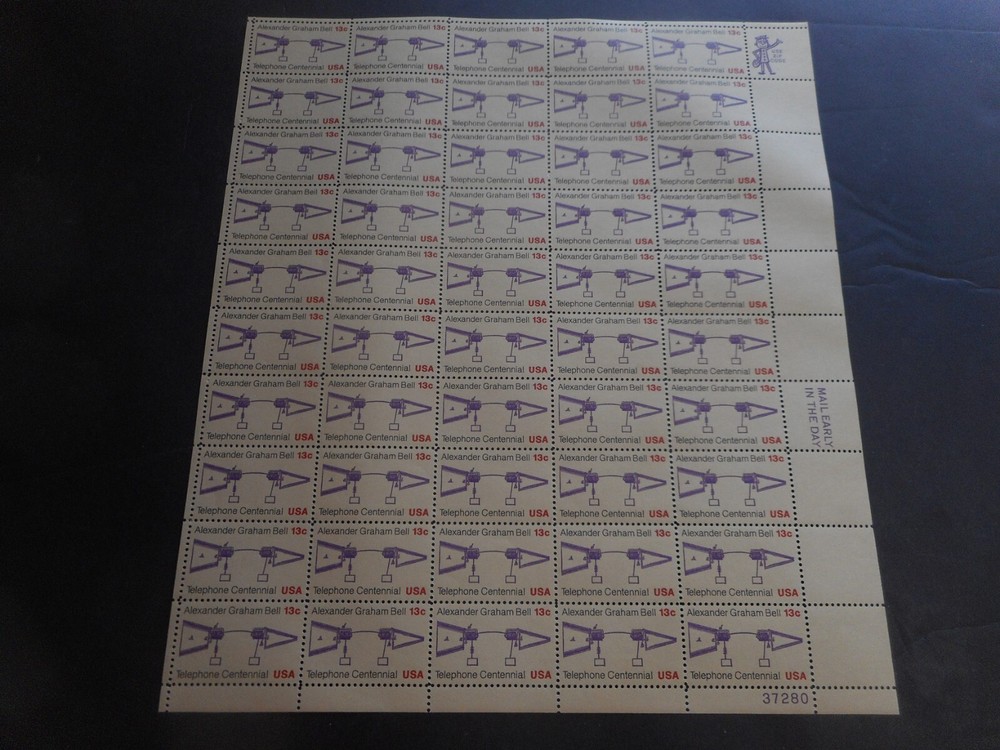 Scott 1683, 13 cent, Telephome Centennial, Sheet