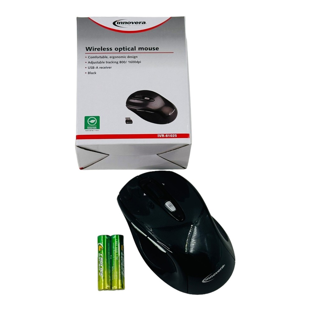 Innovera Wireless Mouse Optical Mouse USB-A Receiver Black Computer Mouse