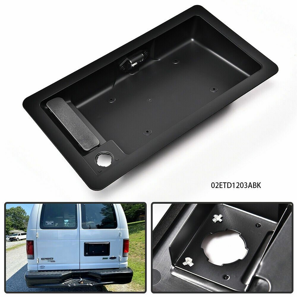 Fit For Ford E150 E250 E350 Rear Cargo Door Handle License Plate Bracket Black