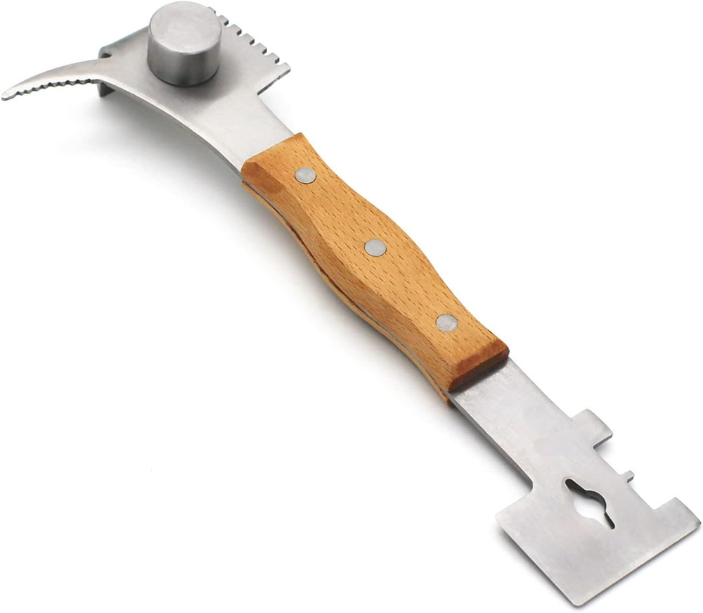 Multifunctional Hive Scraper Tool with Wooden Handle - Essential Beekeeping Gear