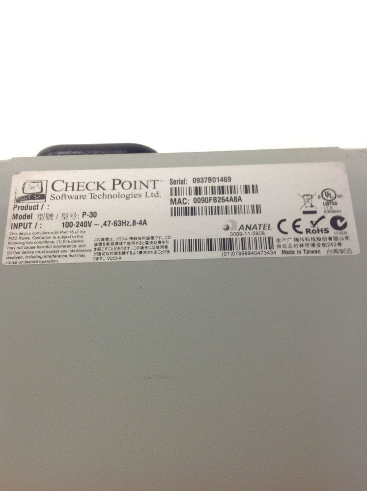 Checkpoint Software Technologies LTD P-30 Server 2X Xeon E5530 W/ Cards