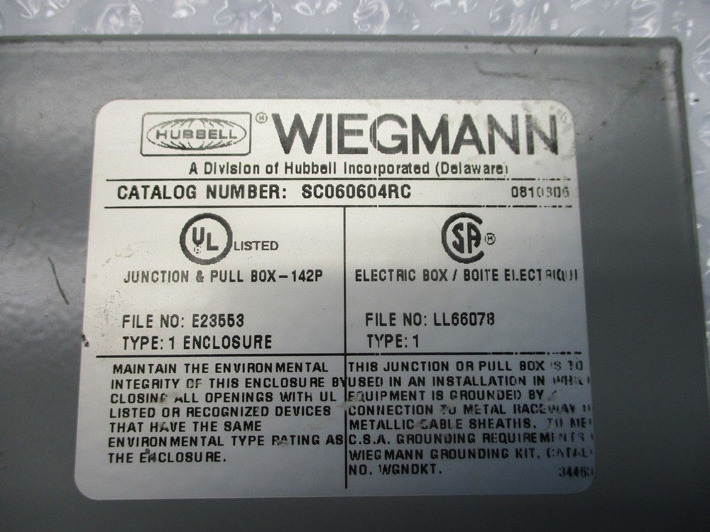 WEIGMANN SC060604RC PULL BOX NSNP