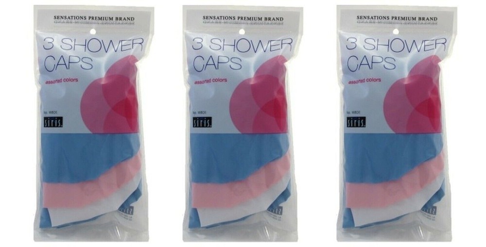 BL Siris 3 Shower Caps Assorted Colors X 3 Counts