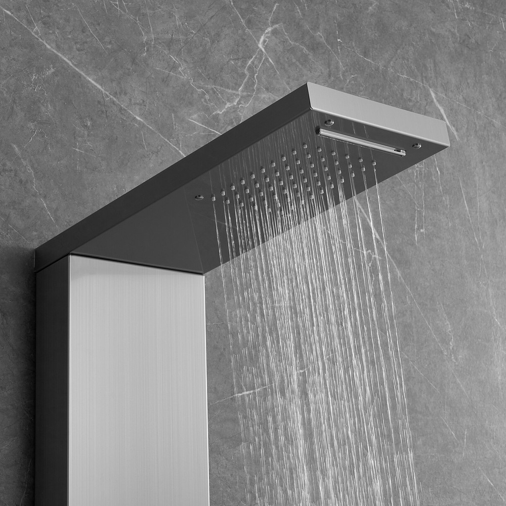 VEVOR Shower Panel Tower System Stainless Steel 4 Modes Rainfall Waterfall Jets