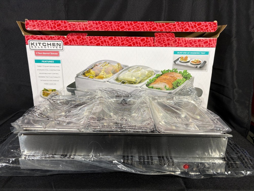 Kitchen Select- 3Tray Buffet Server-New-Open box- #BS-35