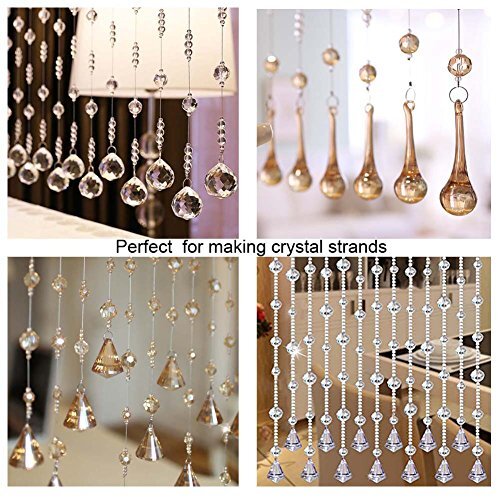 Fushing 100Pcs Stainless Split Rings, Crystal Chandeliers 12mm, Silver