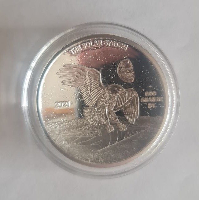 2021 1 oz Silver Coin - Solar System - Mars - Domed