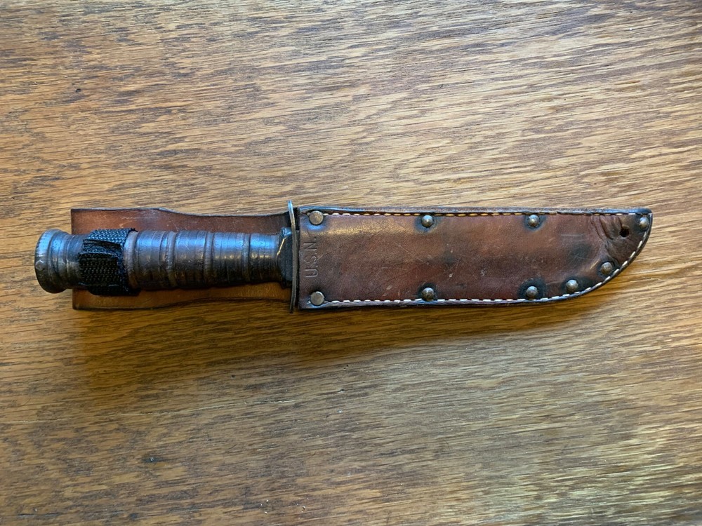 WWII Camillus USN Mark 2 with Leather Sheath