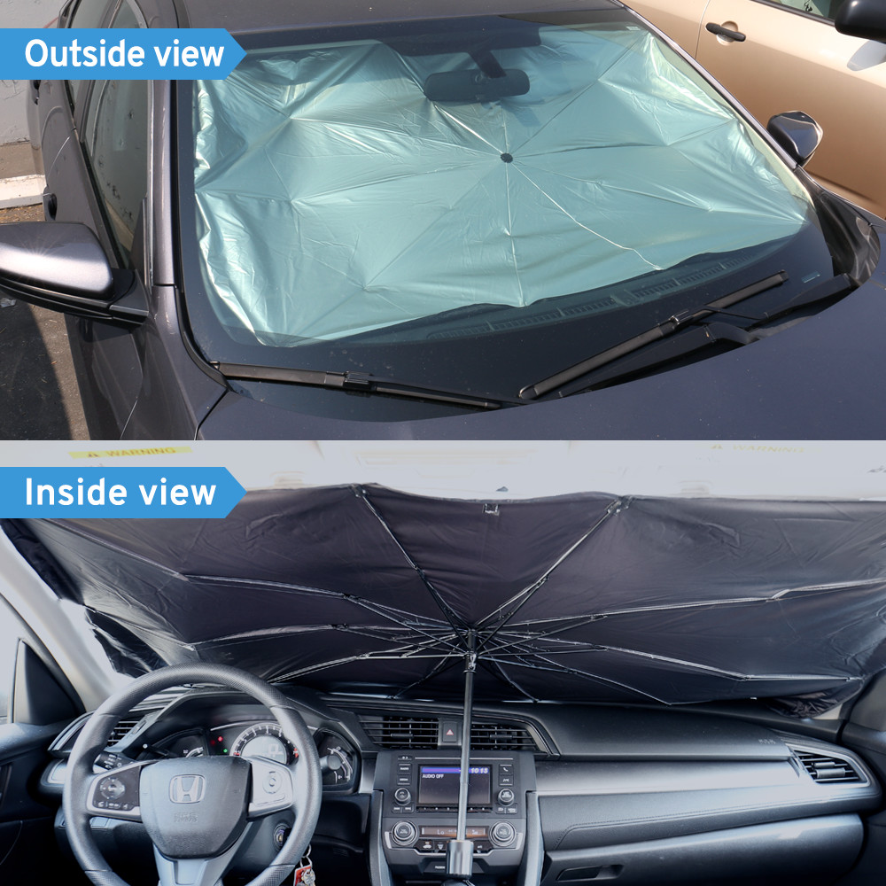 Universal Sun Shade Windshield Foldable Car Cover Compact 45" Silver