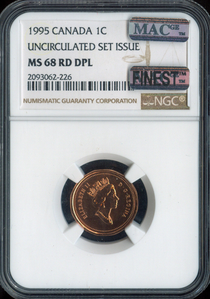 1995 Canada Small Cent 1C NGC MS68 RD DPL MAC - Quality