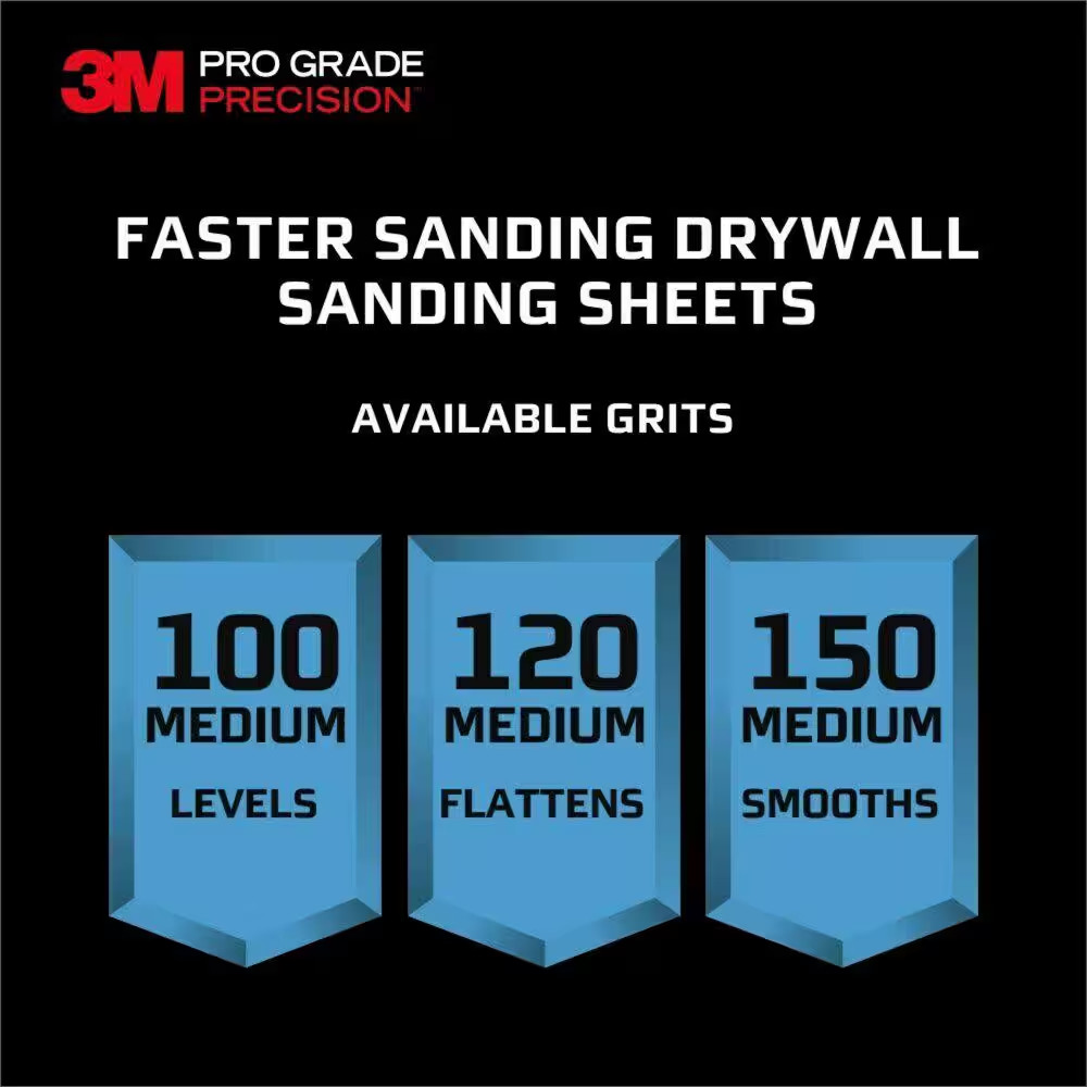 Pro Grade Precision 120 Grit Drywall Plaster Sanding Sheets (12-Pack)