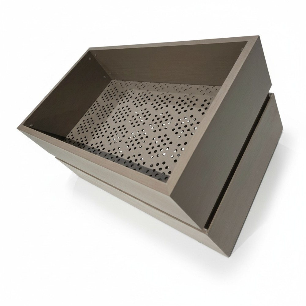 Rectangular Grey Brown Terrace Balcony Planter, Aluminum w/ Drainage