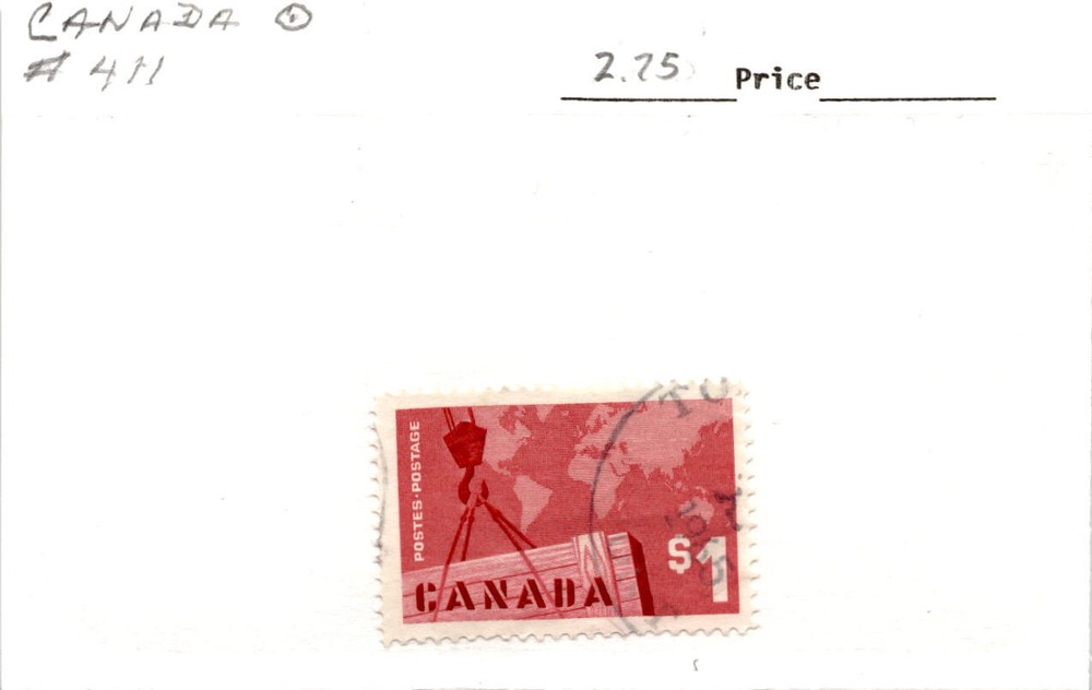 Canada, Postage Stamp, #411 Used, 1963 Export Crate (AD)