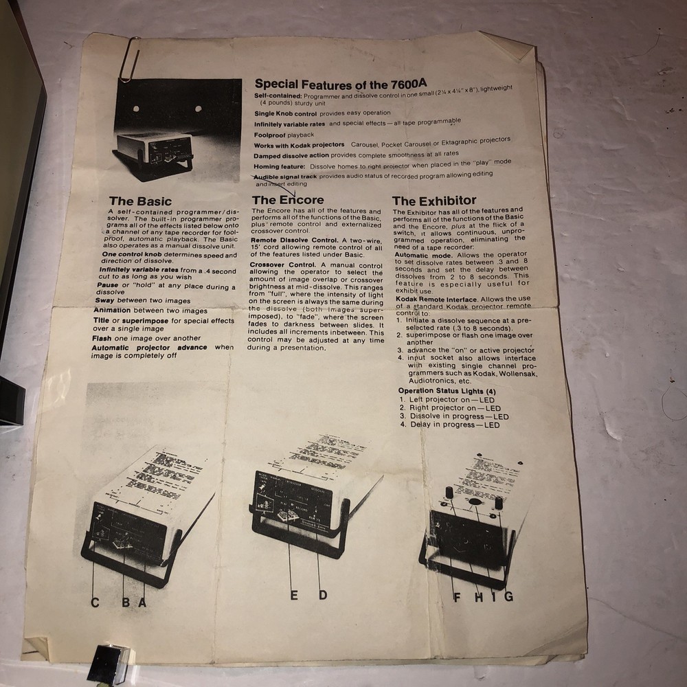 Entre Programmer 7600A Projector Dissolve Control Crossover With Remote