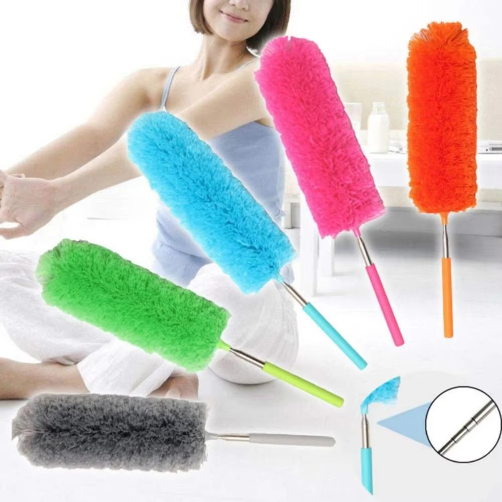 Extendable Feather Duster Long Telescopic Duster Magic Static Duster 1pc gray