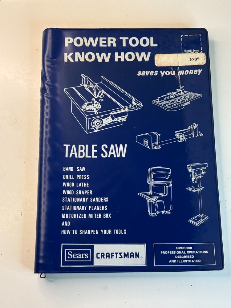 SEARS CRAFTSMAN POWER TOOL KNOW HOW for TABLE SAW 2918