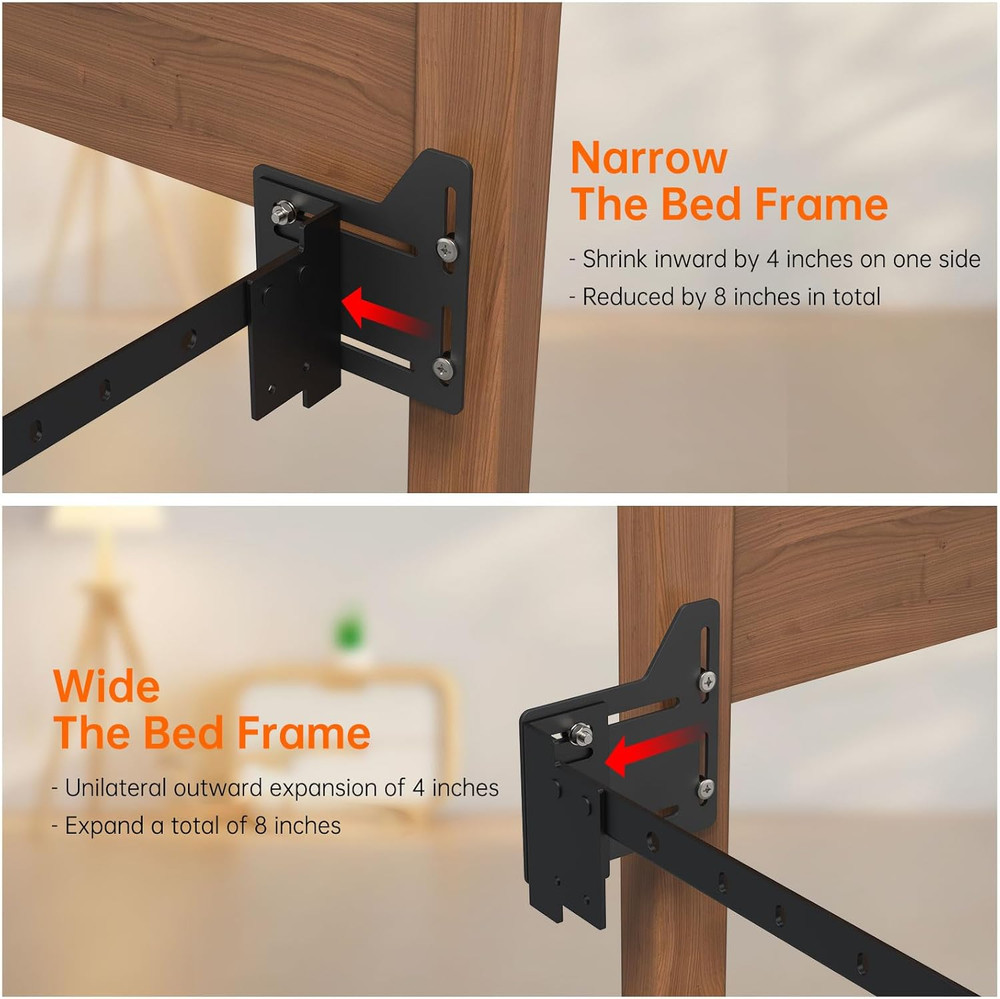 Bed Frame Brackets Adapter Kit for Headboard, Full to Queen Conversion, Heavy Du