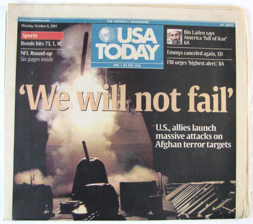 Vintage 2001 FIRST Attack Afghanistan War Newspaper