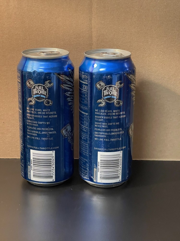 Two (2) Full Throttle Blue Agave Full 16oz Cans Old Design
