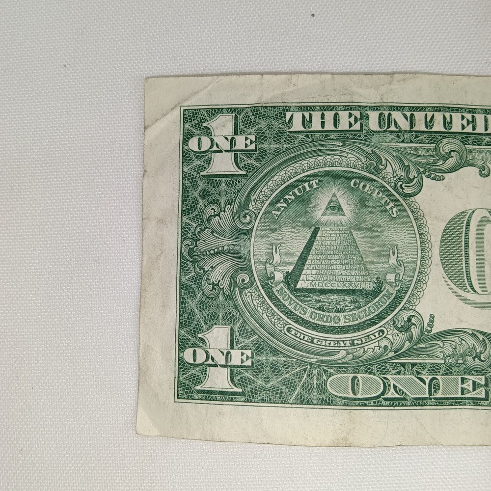 2021 $1 Error Note Faulty Alignment Error Showing Offset front - back circulated