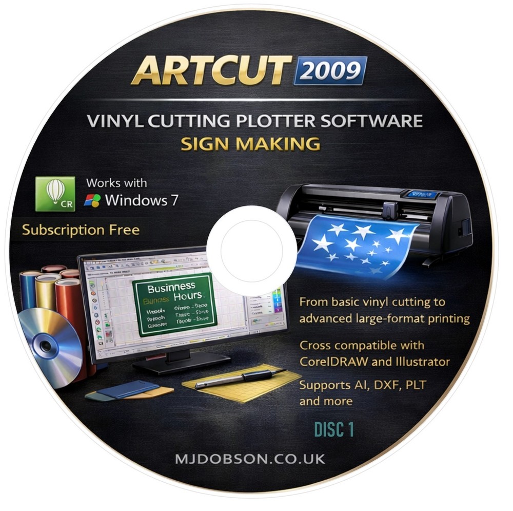 ARTCUT 2009 Vinyl Cutting Plotter Software Sign Making Subscription Free