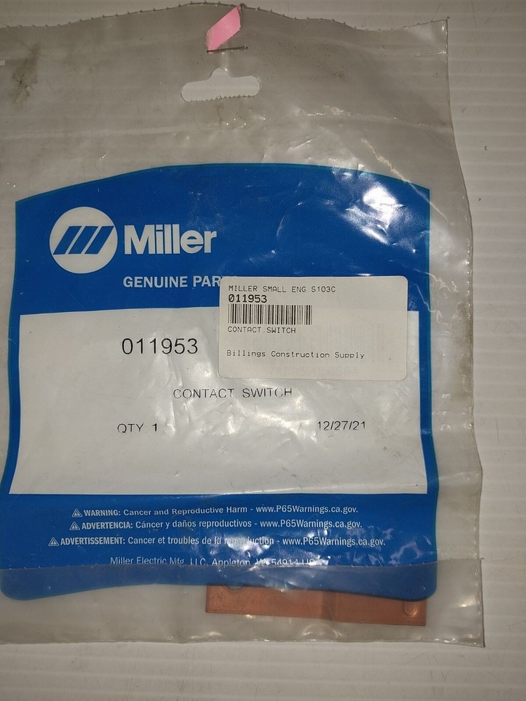 MILLER CONTACT SWITCH.  011953