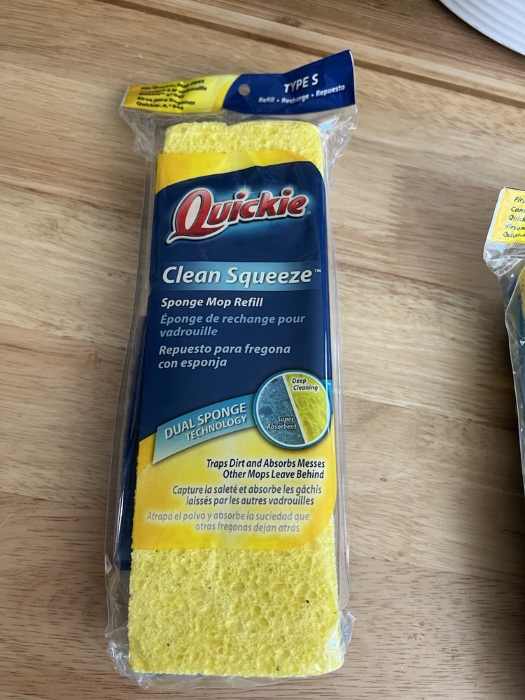 Quickie Clean Squeeze Sponge Mop Refill Type S Sealed