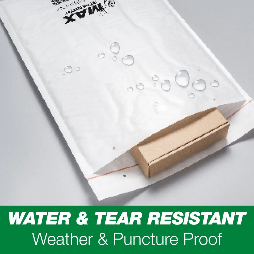 Duck Max Strength Self-Sealing Poly Bubble Mailer #0, 6" x 9", Solid White, 25 P
