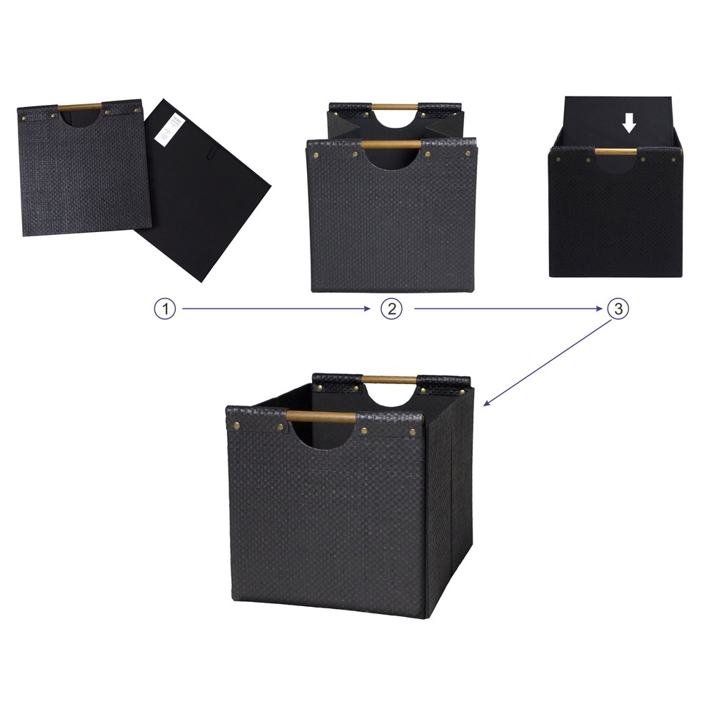 Better Homes & Gardens Collapsible Woven Cube Storage Bin, Black