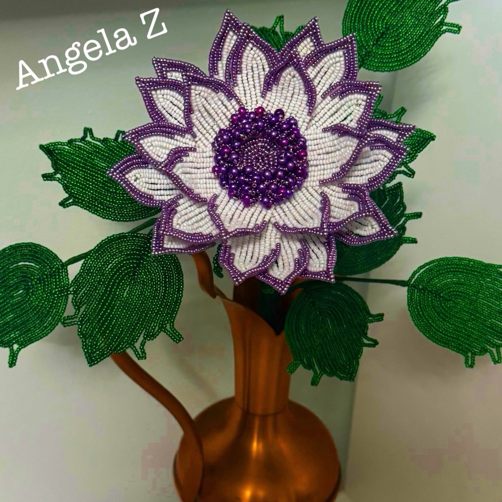 French Beaded Dahlia Flower