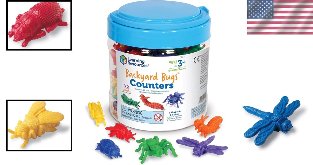 Backyard Bugs Counters - 72 Pieces, Toddler Learning Toys