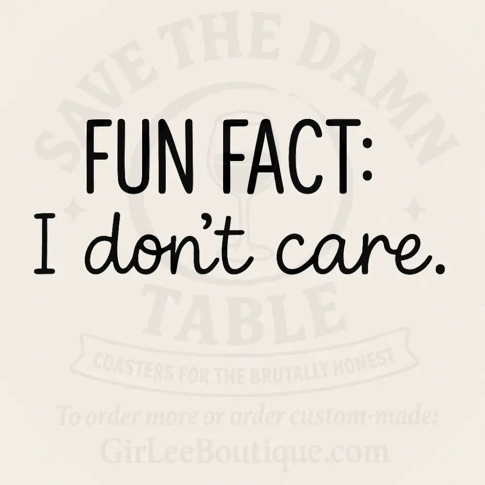 Handmade Coaster: Trivia for the Unbothered